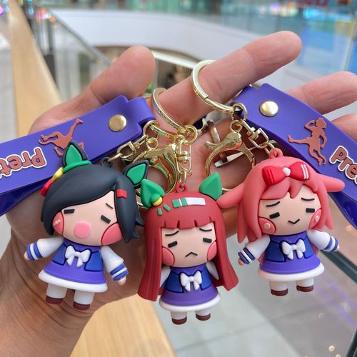Horse Racing Girl Keychain Game Merch Figure Cartoon Plush Backpack Charms Car Keychain Small Gift Wholesale