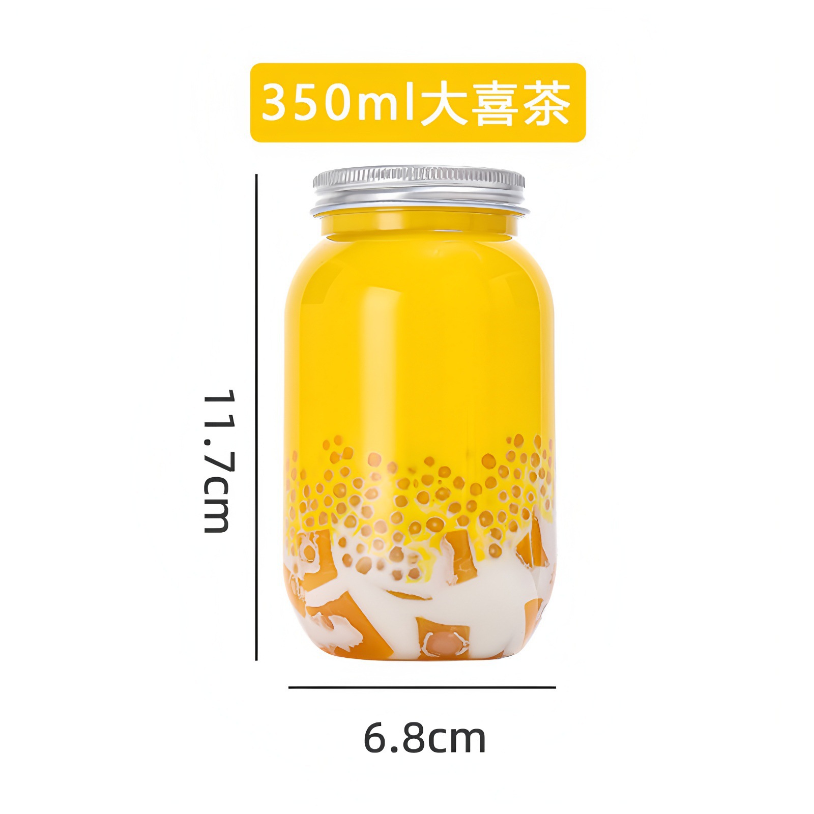 Taza de té de leche de 500ml desechable taza de té de grasa con tapa de embalaje de bebidas botellas de plástico taza de bebida roja en línea