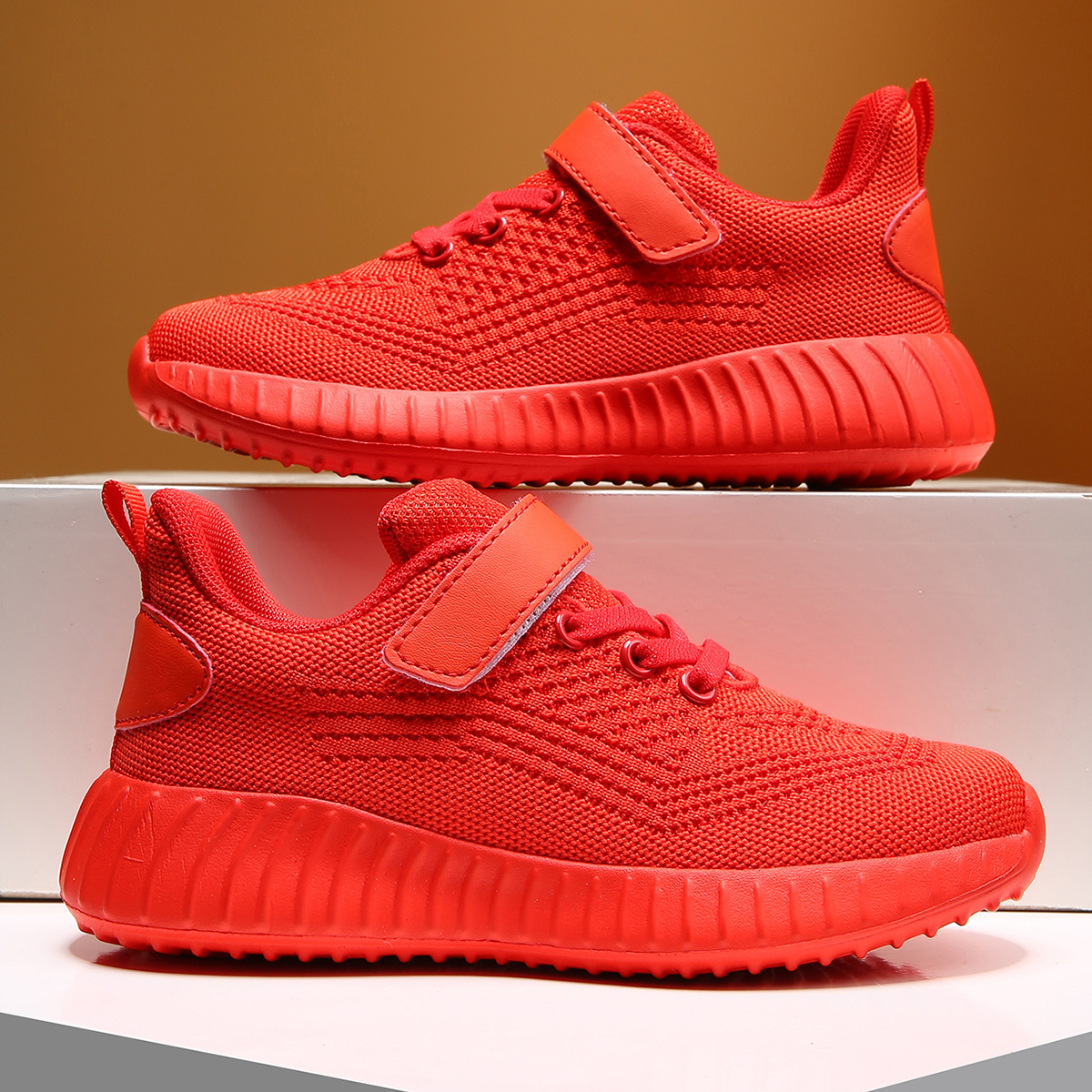 (Cross-border trading), children's fashionable breathable non-slip lightweight running sneakers for boys, for teenagers, made with flyknit technology 3