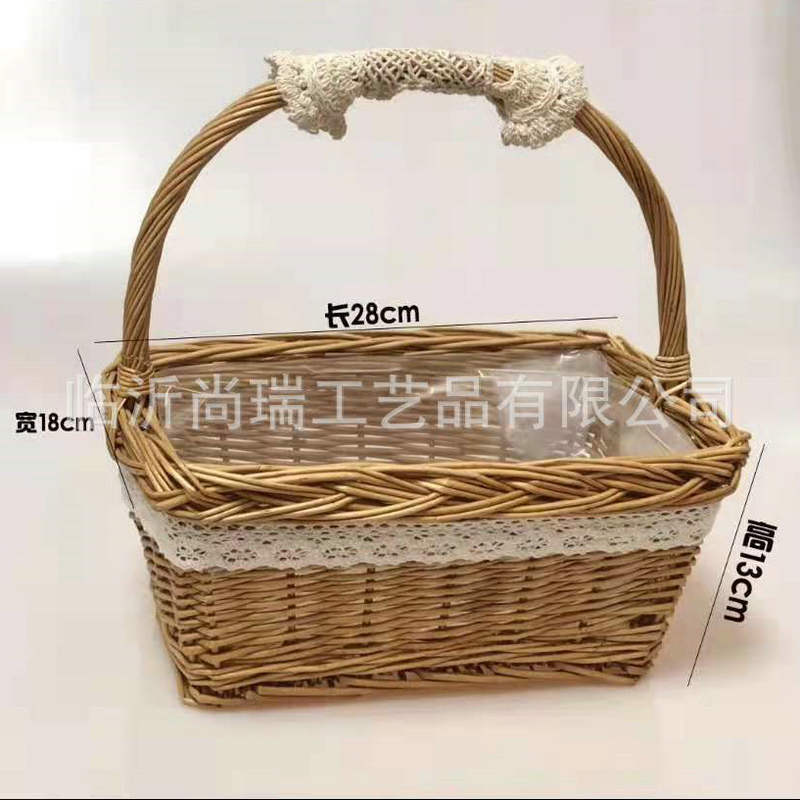 Encaje Mini encaje princesa cesta sauce Vine hierba olla tejida verde rosa flor niños foto cesta mano regalo cesta de flores de mano