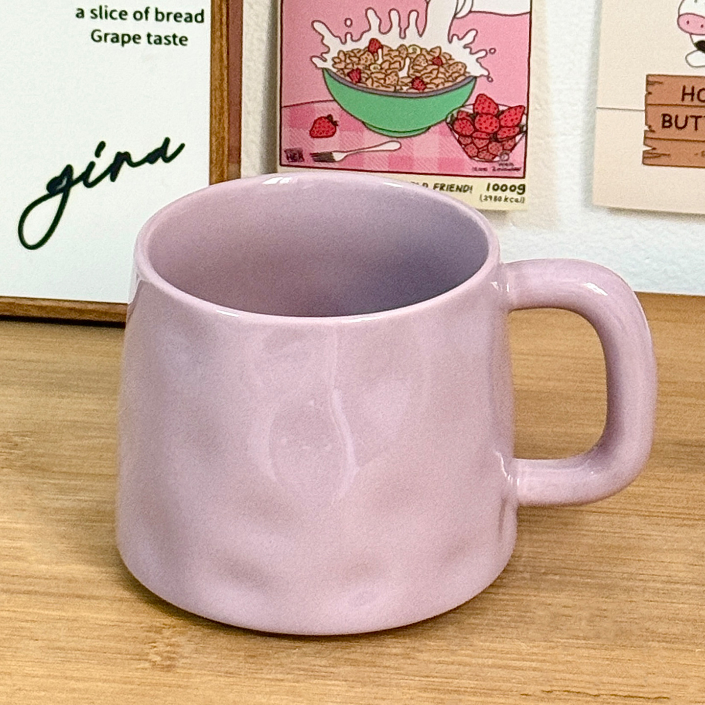 Taza de cerámica de color esmaltado regalo de cumpleaños nicho de diseño taza de alto valor facial para niñas taza de agua casera pareja