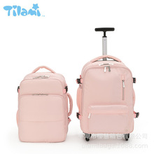 厂家销售 中小学生拉杆书包 手拉纯色书包 儿童书包 旅行双肩包