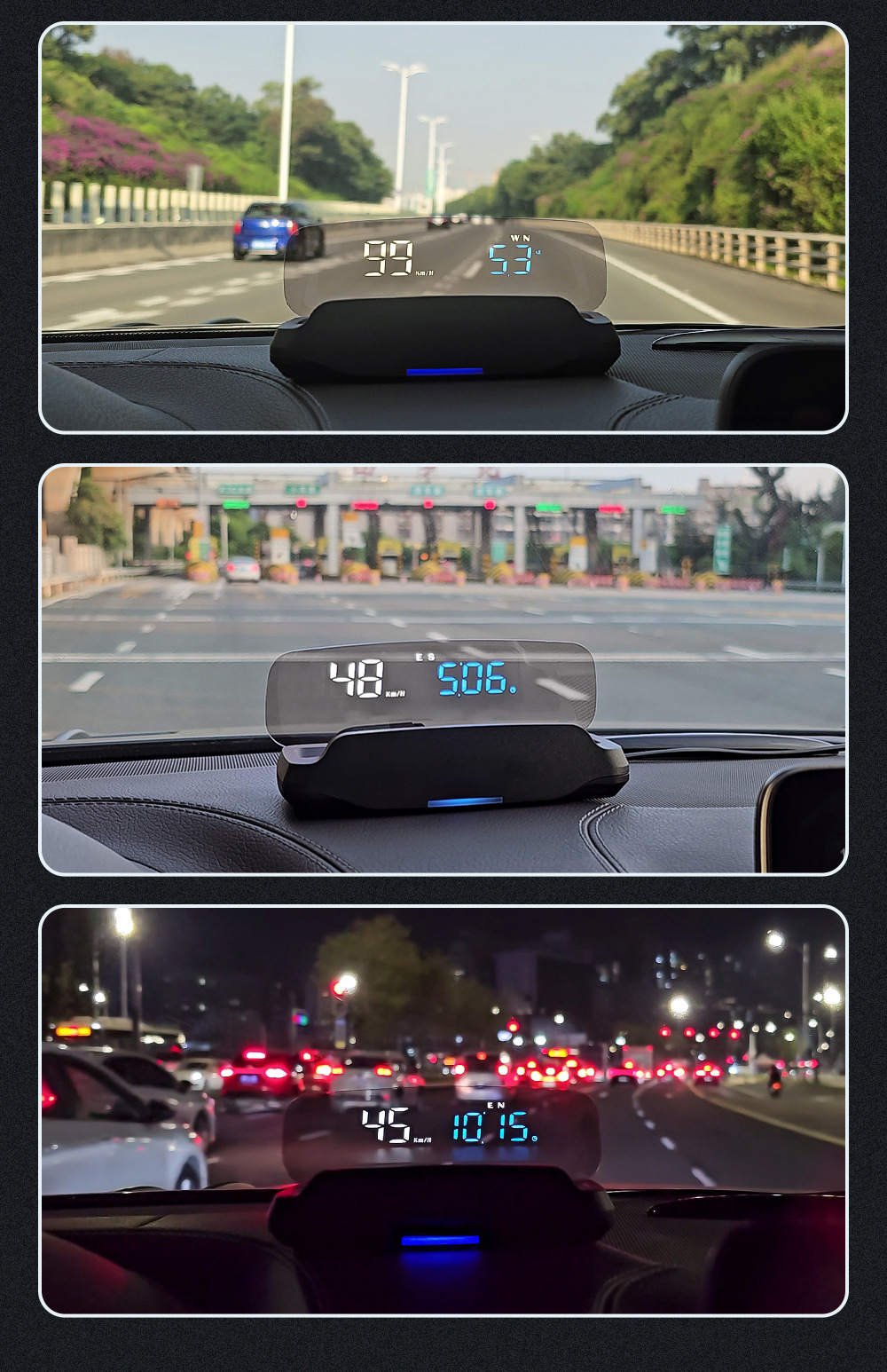 No ghosting HUD head-up display car GPS high-definition USB-powered universal car speedometer altitude date