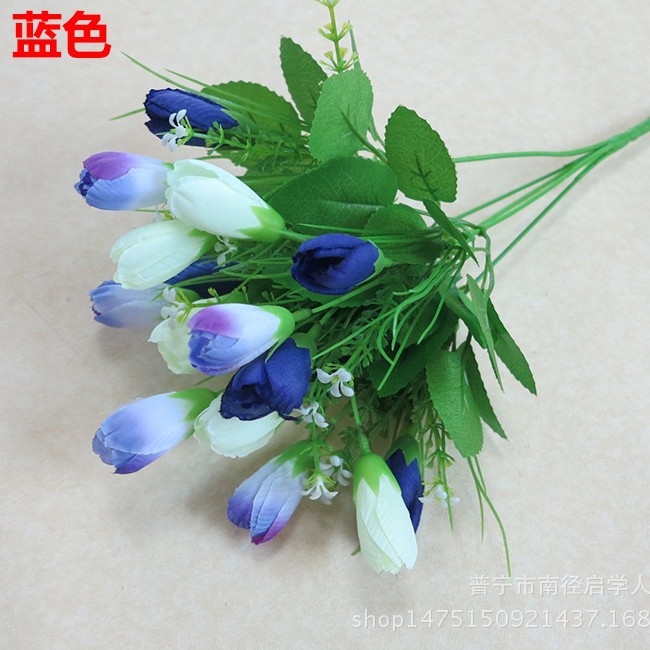 Flores artificiales al por mayor, 15 piezas: tulipán, magnolia, flor de nieve, mezcla de colores