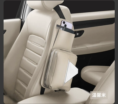 Car Tissue Box Car Seat Car tissue box/set - seat-side-tissue-bag-beige