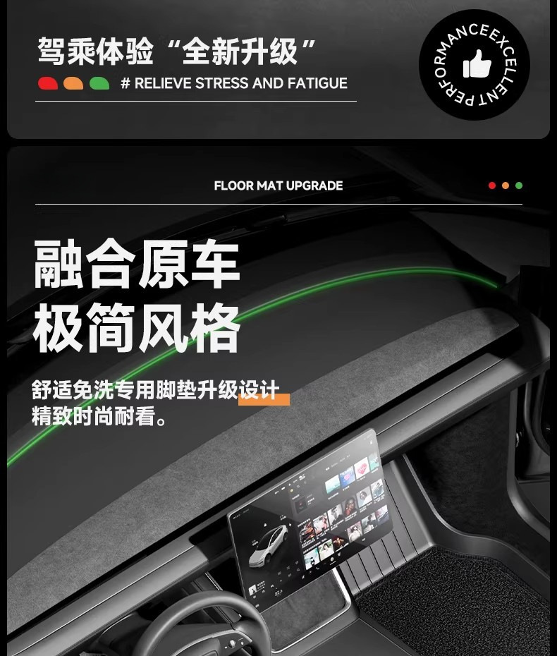 Suitable for the New Tesla Model 3Y Special Floor Mats, Tesla Full-Coverage Floor Mats, Tpe Car Accessories Wholesale
