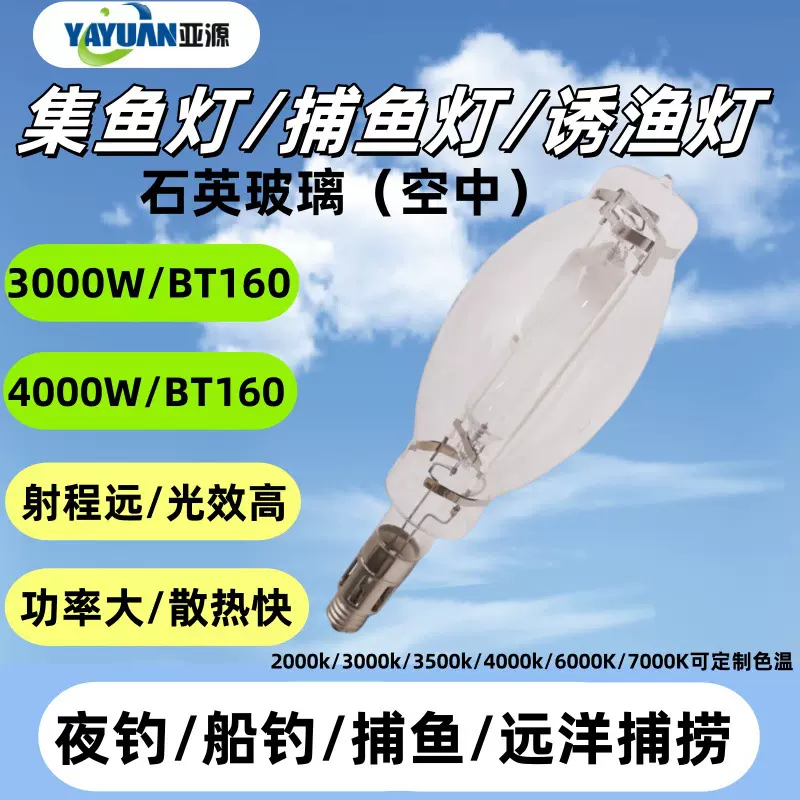 石英金卤灯/捕鱼灯/集鱼灯/诱鱼灯BT1603000W/4000WE40船用大功率
