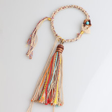 手搓棉线手把件流苏DIY唐卡民族风挂饰品文玩檀木平安无事牌挂绳