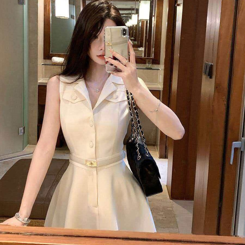 Justqin Early Spring Series 26 New Spring/Summer Collection Elegant Waist-Cinching Short Dress High-End Sleeveless Dress for Women Justqin Early Spring Series 26 New Spring/Summer Collection Elegant Waist-Cinching Short Dress High-End Sleeveless Dress for Women