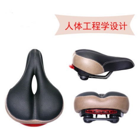 Bicicleta bicicleta cojín con luz cómoda silla con luz trasera grande trasero amortiguador accesorios de equitación