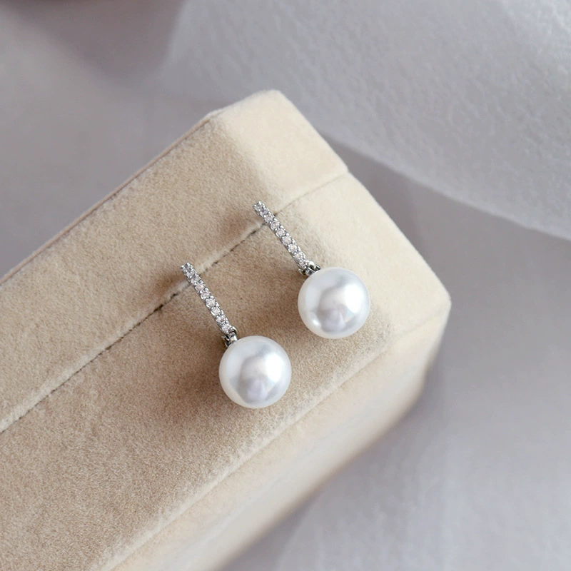 Серебряная игла, модные универсальные серьги из жемчуга, серебро 925 пробы, легкий люксовый стиль, качественный стиль, французский стиль