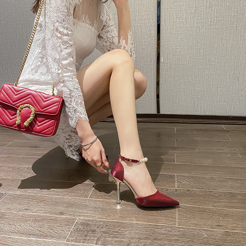 316-A77 large size High Heels 41 42 plus fat feet fine heel Pearl word with small size women's shoes 32 33 316-A77 large size High Heels 41 42 plus fat feet fine heel Pearl word with small size women's shoes 32 33