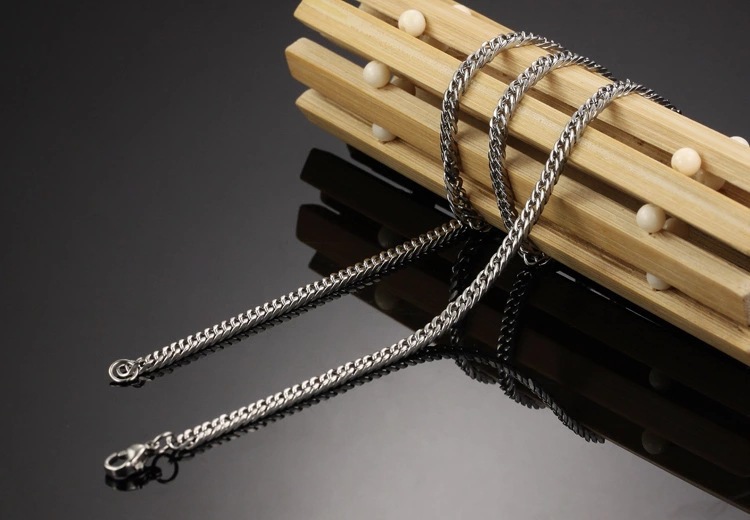 Street Occasion Titanium Steel Material Streetwear Solid Color Titanium Steel Stoving Varnish Unisex Necklace 1 Piece