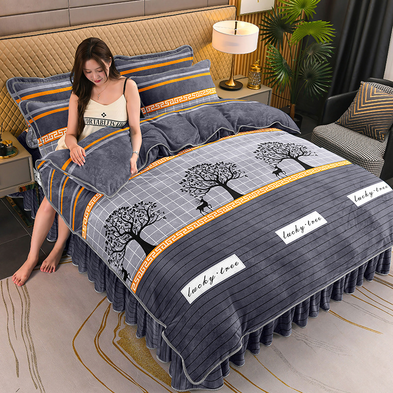 加厚冬季牛奶绒被套单件保暖双面法兰绒金貂绒珊瑚绒单人双人被罩