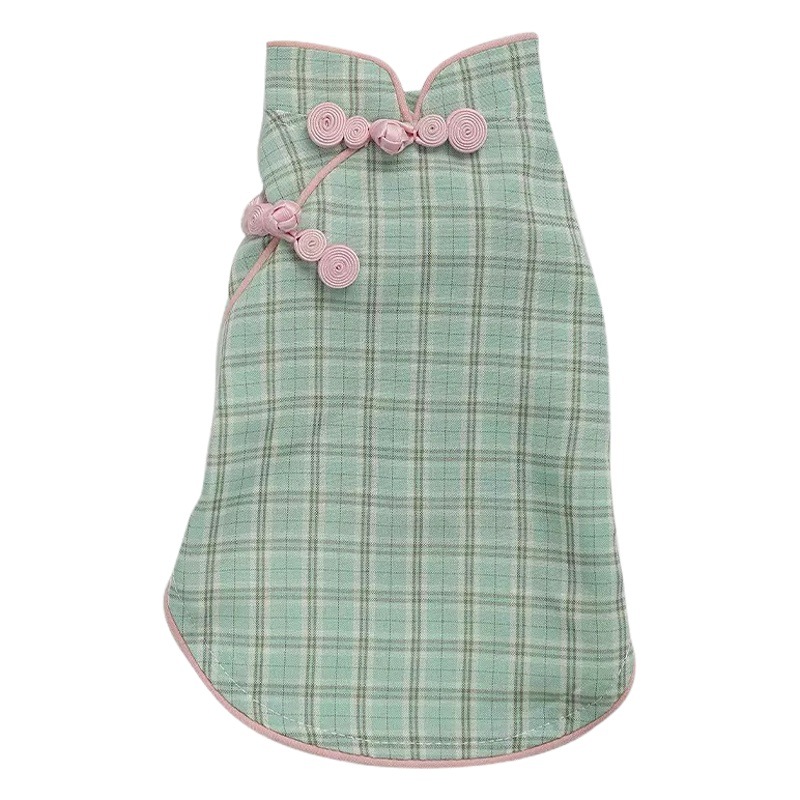 Ropa de gato de verano delgada mascota gato gatito paño gato falda gatito cheongsam verano anti-pelo chaleco