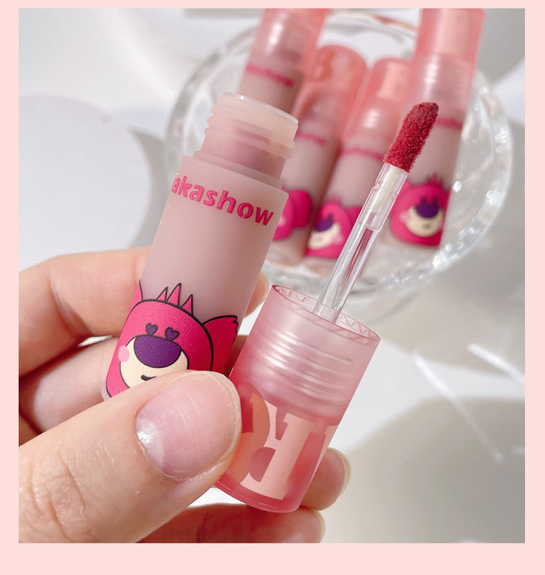 kakashow Sweetheart Bear Lip Gloss Velvet matte Glaze Mud moisturizing and non-stick cup 6-color lipstick Whitening undefined
