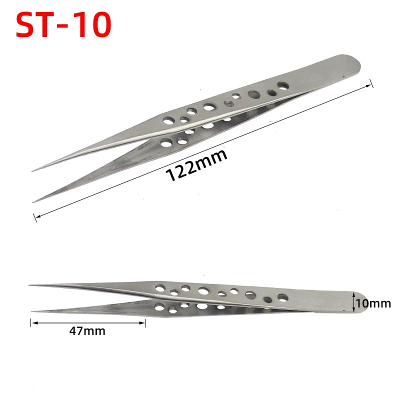 Нержавеющая сталь прецизионный пинцет с отверстиями