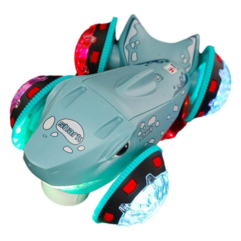 El mismo truco eléctrico de Tiktok deriva giratoria tiburón coche universal conducción luz música transfronteriza coche de juguete para niños