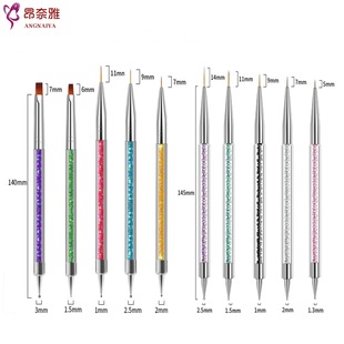 Cross-Border Manicure Combination Set, Painted Pull-Line Pen, Flower Pen, Flat-Head Round-Head Pen, Double-Head Dot Pen, Polka-Dot Pen