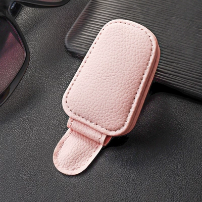 Car Glasses Clip/Bill Clip, Visor Glasses Holder Multifunctional - litchi-pink