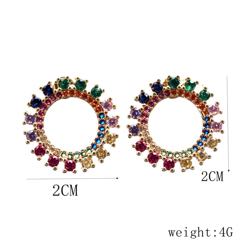 Fashion C Shape Water Drop Heart Shape Copper Earrings Butterfly Zircon Copper Earrings