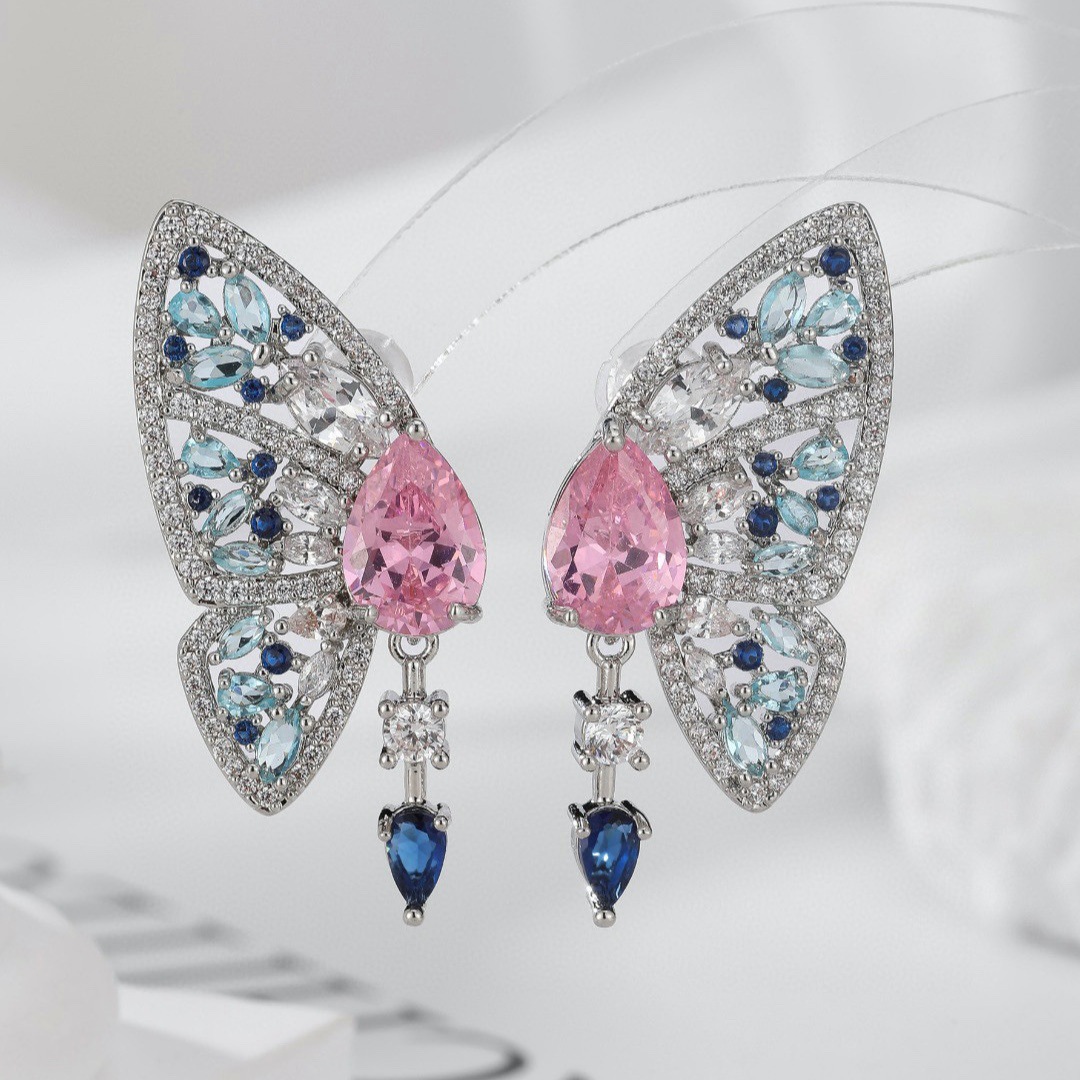 Fashionable agile three dimensional elegant earrings drop-shaped…