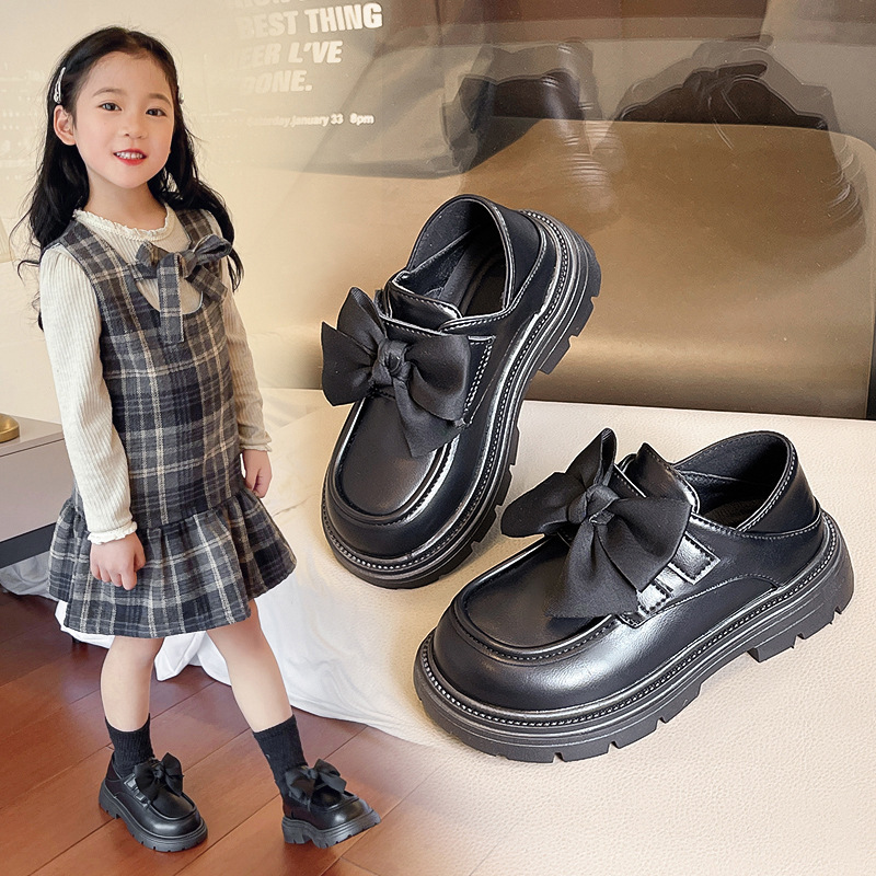 女の子の靴プリンセスシューズ子供の小さな革靴 2025 新作春と秋のスタイル春の靴女の子英国スタイルのローファー|undefined