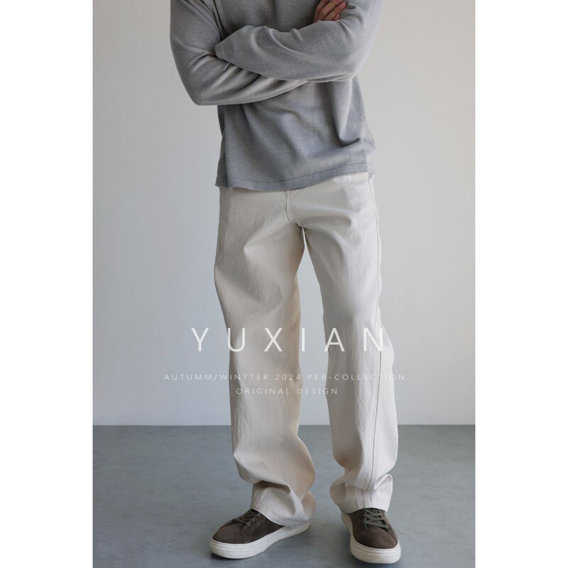 【Cotton Washed】Japanese Chino Pants Pure Cotton Loose Straight Long Pants Men's Summer Pants Pure Cotton 【Cotton Washed】Japanese Chino Pants Pure Cotton Loose Straight Long Pants Men's Summer Pants Pure Cotton