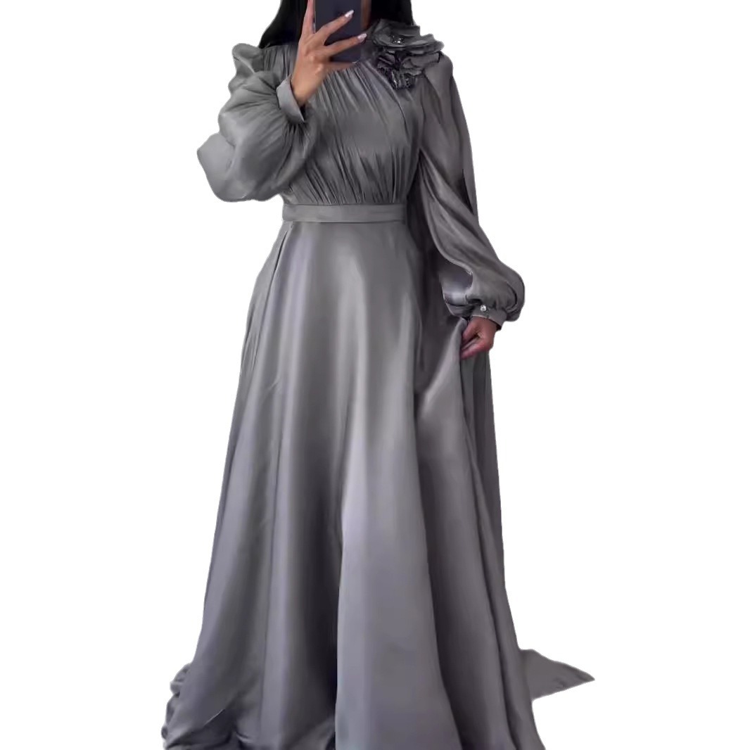 Women's Clothing Middle East Spring and Autumn Hot Sale Dress Skirt High grade Irregular Shawl Long Dress Women_voghion.com