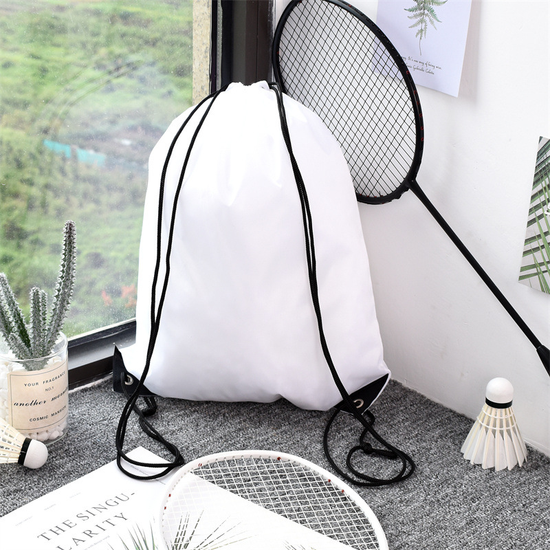 210d bolsa de cordón de poliéster Oxford mochila de cordón de tela en stock bolsa de publicidad de entrenamiento para estudiantes impresión personalizada