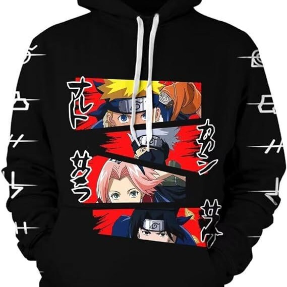 2023 New Men's Demon Slayer Anime Print Hoodie Harajuku Street Fashion Hooded Sweatshirt