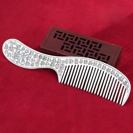 Высокий imitatiон 2025 новый Pfaff гребень скребковая ручная серебряная подарок серебряный Pfaff длинная ручка гребень изысканные товары производитель
