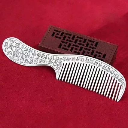 Высокий imitatiон 2025 новый Pfaff гребень скребковая ручная серебряная подарок серебряный Pfaff длинная ручка гребень изысканные товары производитель