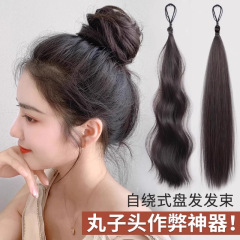 丸子ヘアウィッグ 女性用ヘアツール 髪のボリュームアップ 自巻きヘアバンド ウィッグ ブレード ポニーテール シミュレーションヘア 花のつぼみヘアリング
