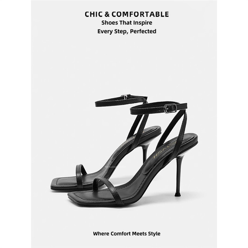 Design-Inspired Niche Stiletto High Heels for Women, 2025 Summer New French Versatile Elegant Single-Strap Sandals