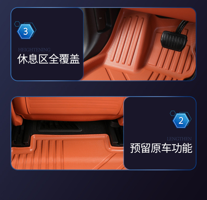 Tpe Car Floor Mats, Full Coverage, Custom-Fit for Specific Vehicles, Car Interior Decorative Floor Mats, Carpets, Wear-Resistant Car Mats