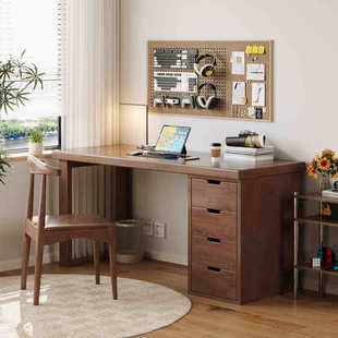 Solid Wood Desk Large Board Desk Bookcase Integrated Table Simple Home Student Writing Study Table Office Computer Table Bedroom
