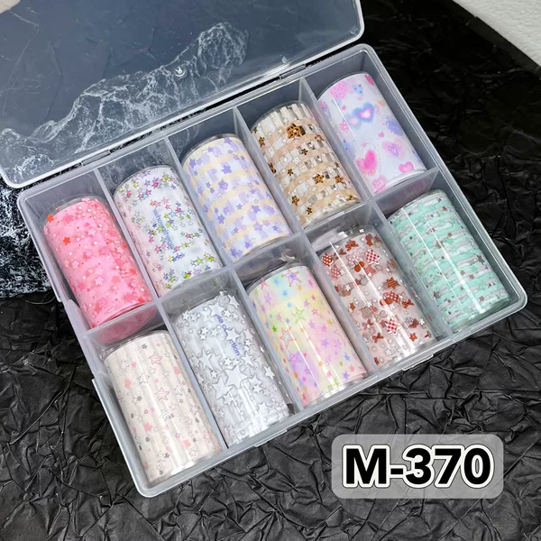 Korean Style Ins Plaid Bow Floral Patchwork Nail Art Transfer Paper Spring and Summer Nail Art Starry Sky Paper