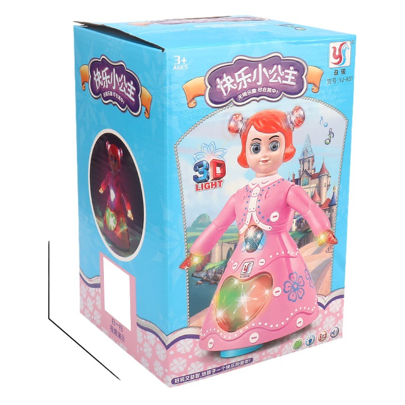 Eléctrica Universal baile princesa mano caminando música luz 360 rotación baile pequeña princesa puesto al por mayor