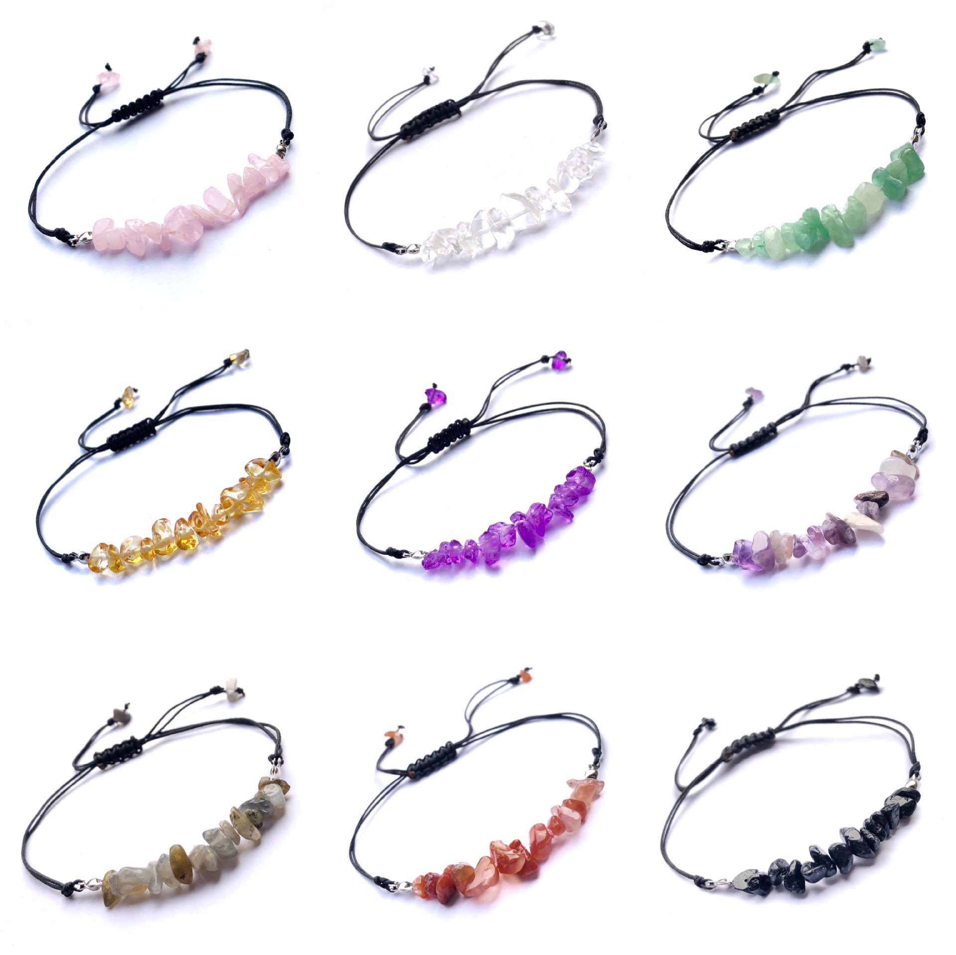Cross-Border Hot-Selling Gravel Bracelet Summer Style Irregular Raw Wax Thread Braided Bracelet Long-Term Ready Stock