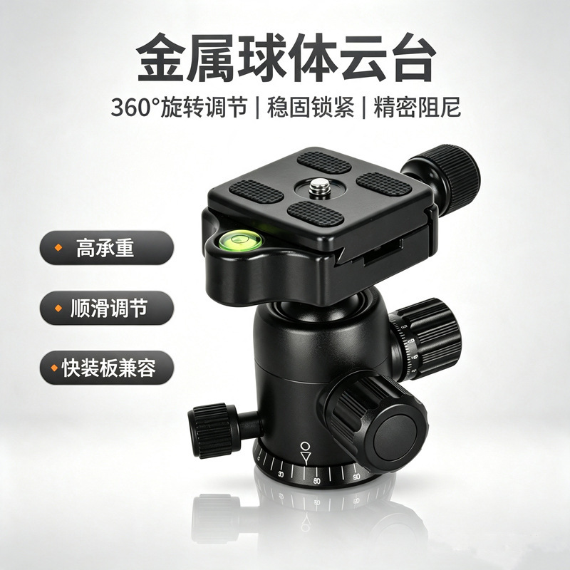 Professional tripod head aluminum alloy damping SLR spherical head rail slide universal camera head wholesale