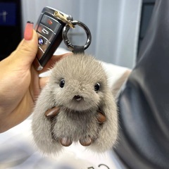ぬいぐるみペンダントバニー模造ミンクの毛皮の車のキーホルダーぬいぐるみバッグ半手作りのバッグペンダント