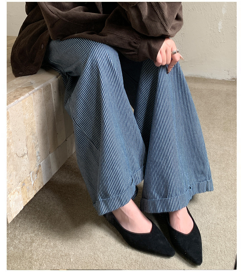 Fashion Slope Heel French Retro Pointed Mary Jane Shallow Mouth Single Shoes Women's Original New Soft Sole Simple Doudou Women's Shoes_vogvips.com