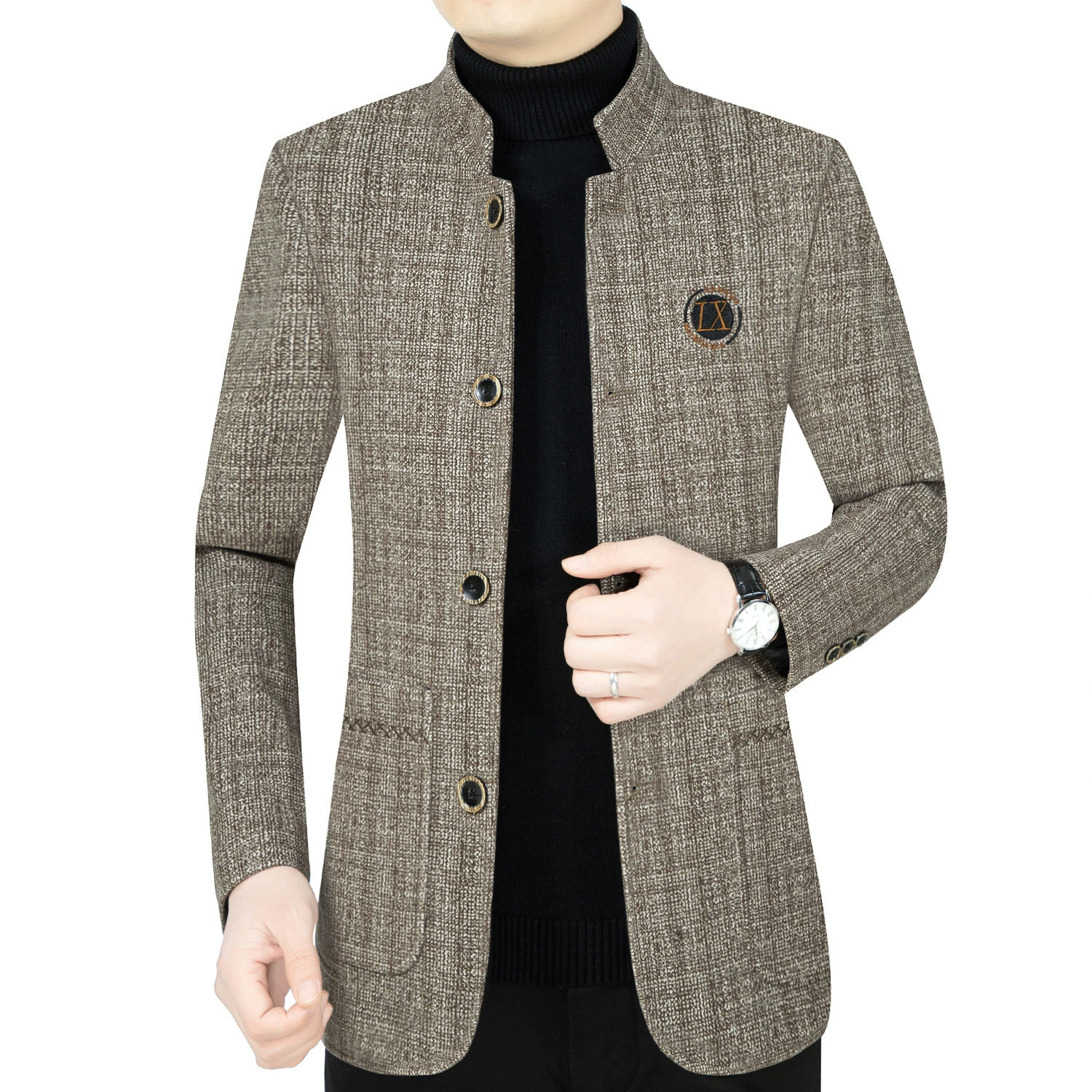 Демисезонный костюм для отдыха, мужская куртка, 2023, slim fit