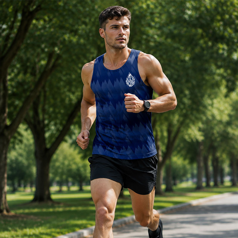 New Summer Ice Silk Quick-Dry Stretchy Track Vest for Men, Summer Sports Fitness Running Sleeveless Casual Top