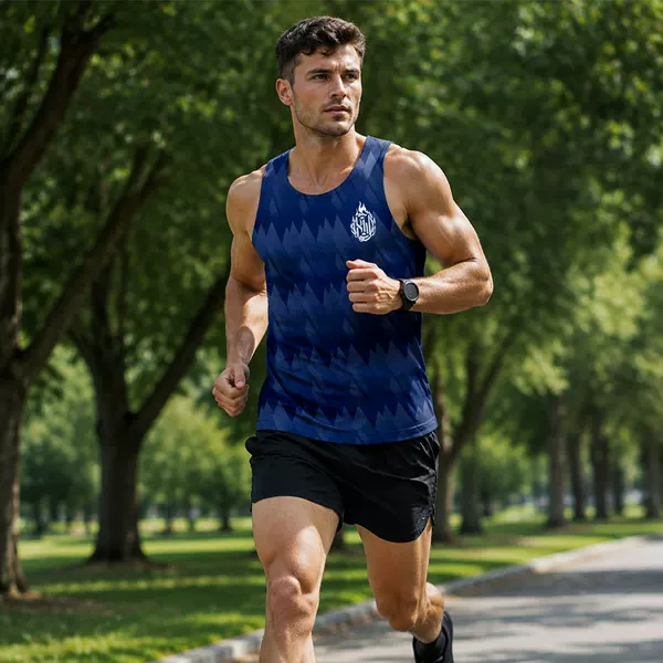 New Summer Ice Silk Quick-Dry Stretchy Track Vest for Men, Summer Sports Fitness Running Sleeveless Casual Top
