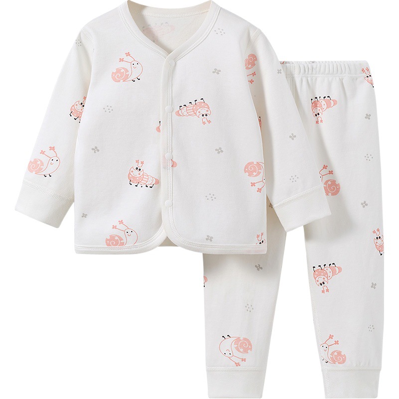 Ropa de otoño para niños pantalones largos de primavera, Otoño e Invierno base de bebé de algodón puro cardigan dividido niños y niñas traje de Bebé Ropa interior térmica