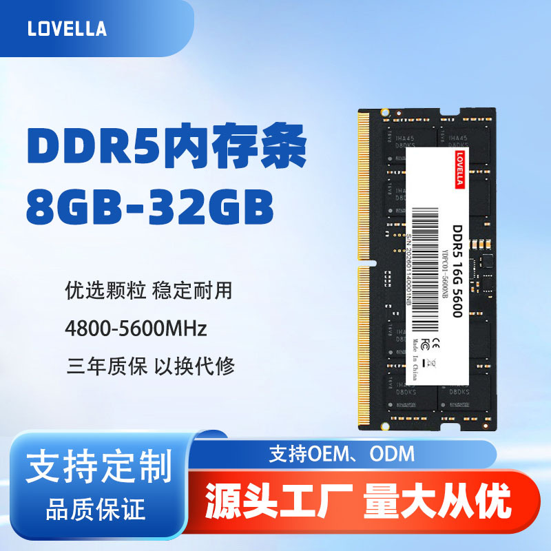 Ddr5 Laptop High-Frequency Memory Module 8Gb 16Gb 32Gb 5600Mhz 4800Mhz Gaming Office Use