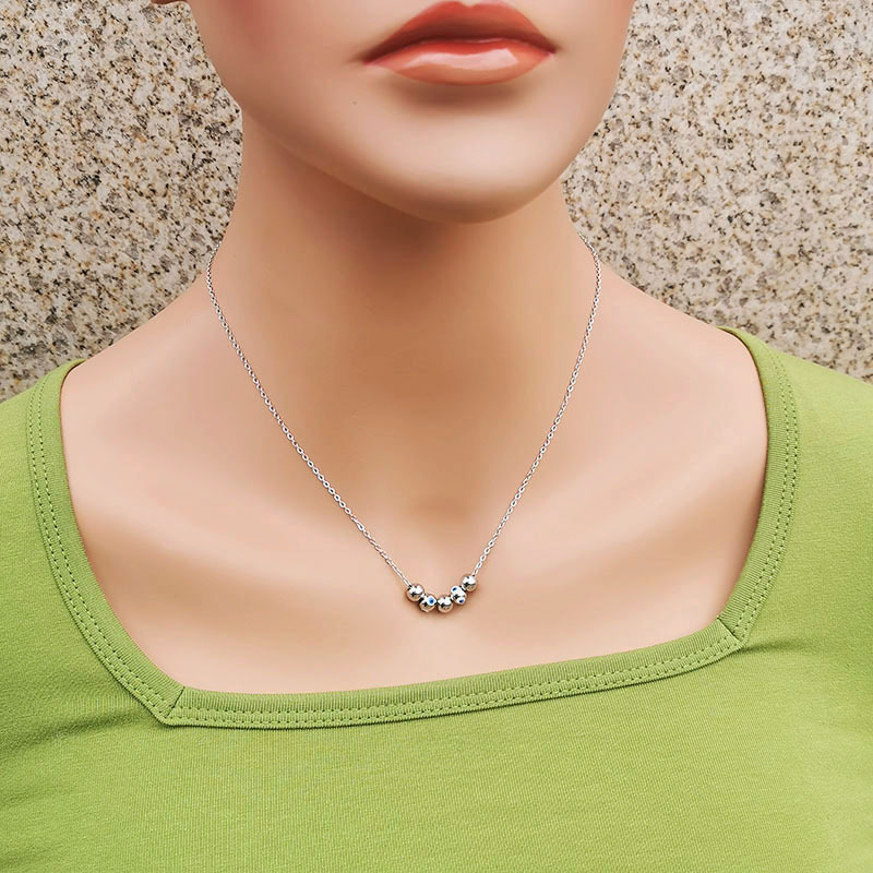 Fashion Devilu0027S Eye Titanium Steel Inlaid Gold Necklace 1 Piece