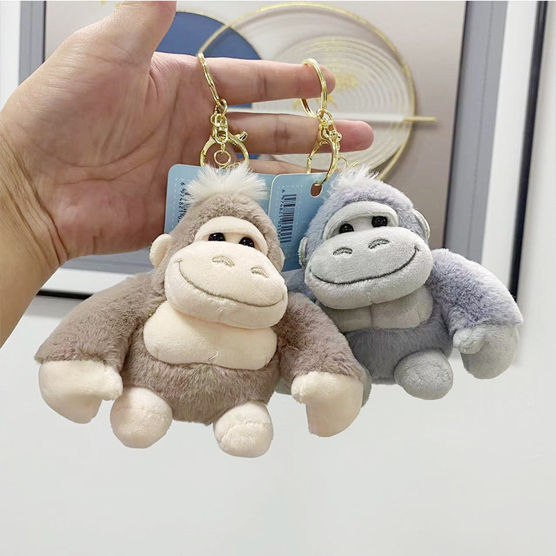 Trendy Cute Ugly Gorilla Plush Toy Keychain Bag Pendant Small Accessory Plush Claw Machine Doll